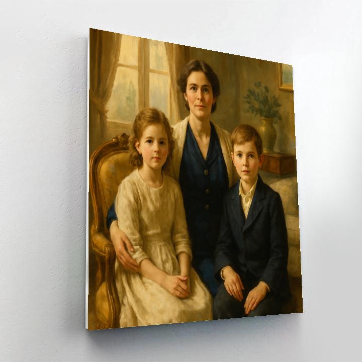 Siblings With Mother In Family Portrait DIY paint by numbers