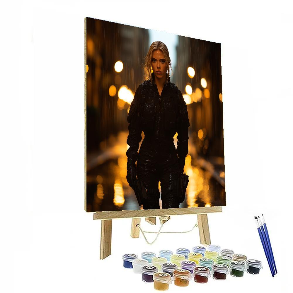 Scarlett Johansson: Silhouette Of The Midnight Operative Numbered painting kits