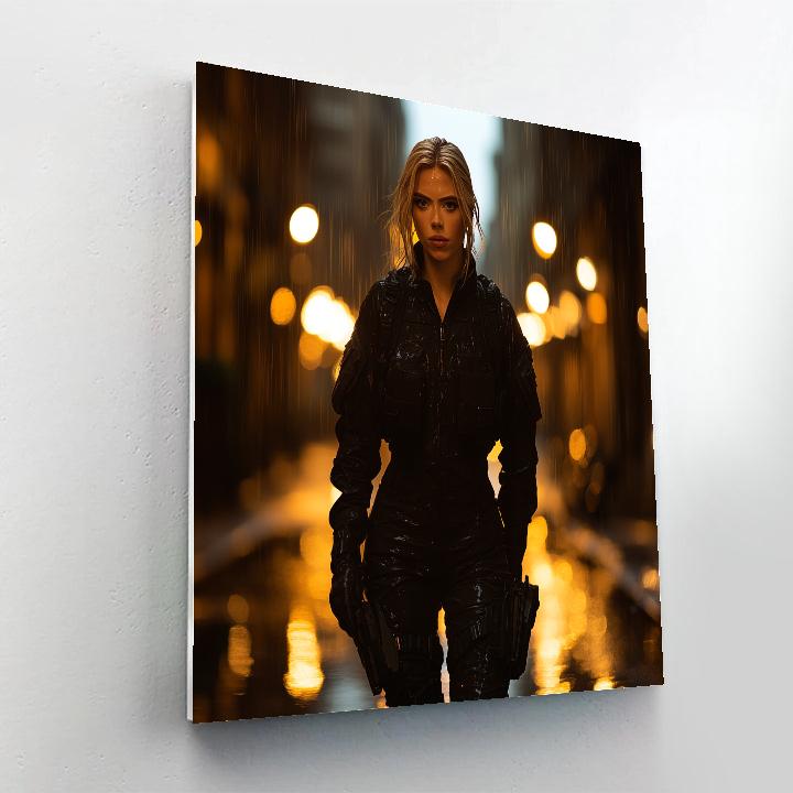 Scarlett Johansson: Silhouette Of The Midnight Operative Numbered painting kits