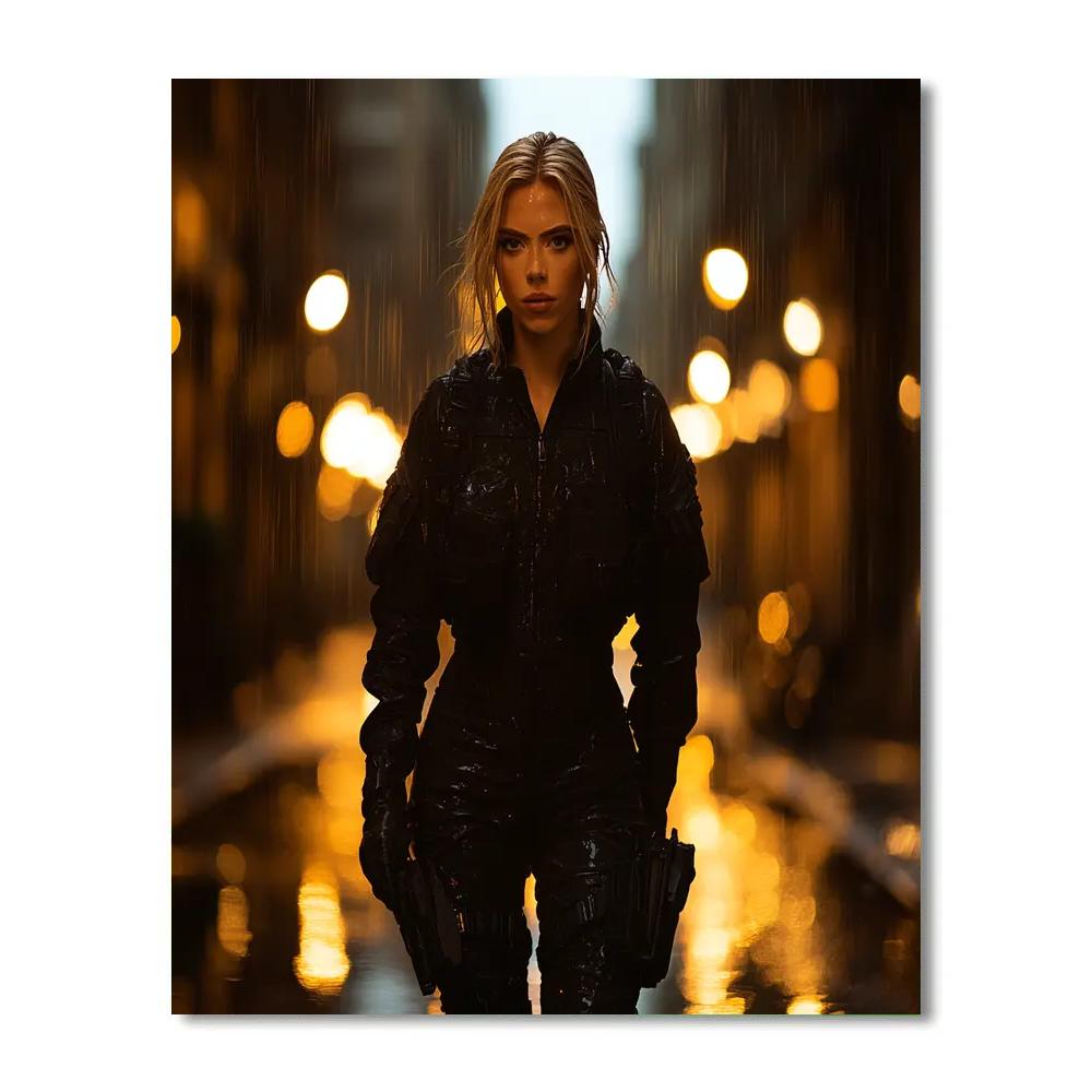 Scarlett Johansson: Silhouette Of The Midnight Operative Numbered painting kits