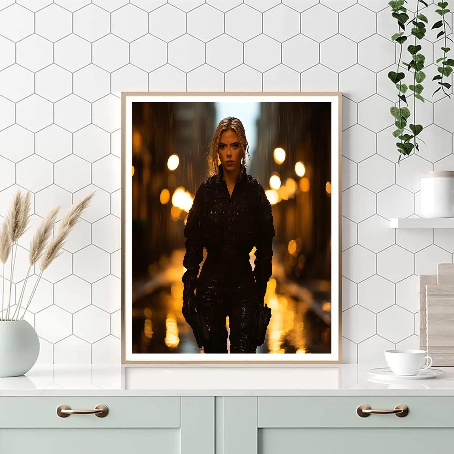 Scarlett Johansson: Silhouette Of The Midnight Operative Numbered painting kits
