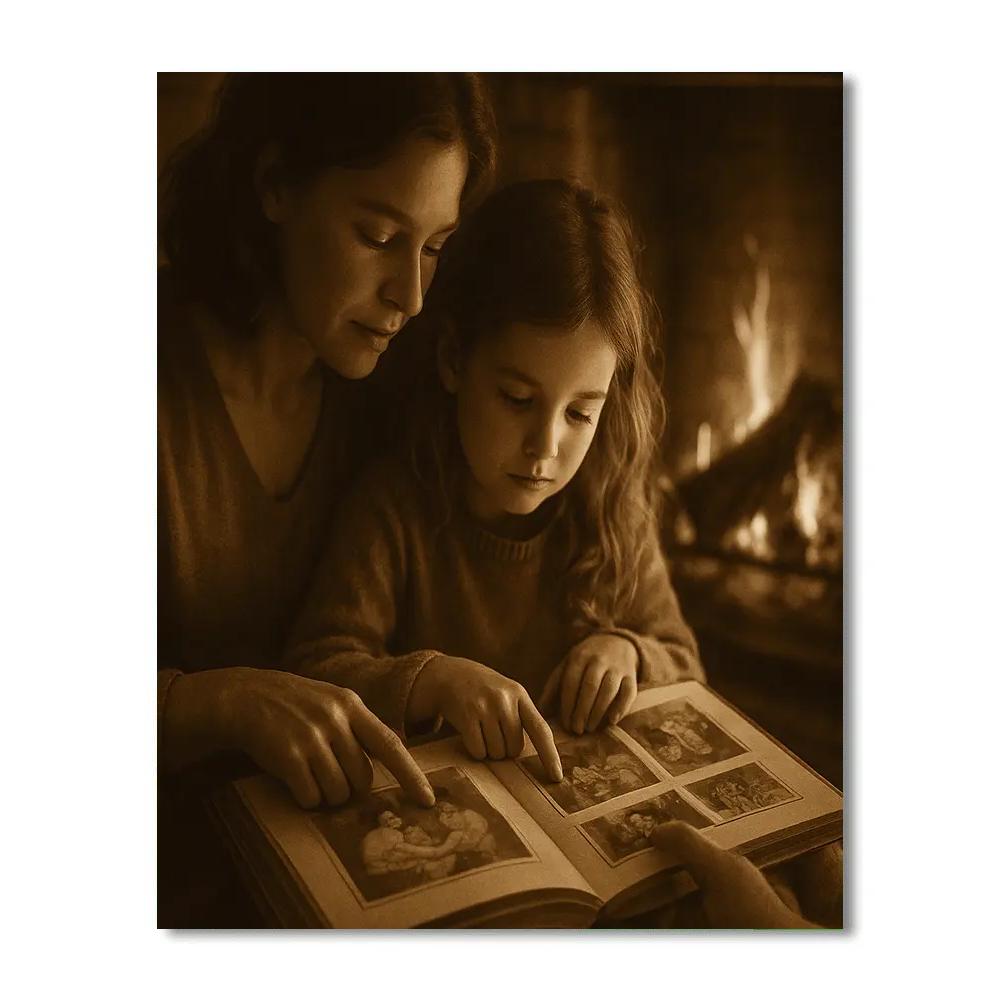 Mother Reading Generation Album DIY paint by numbers