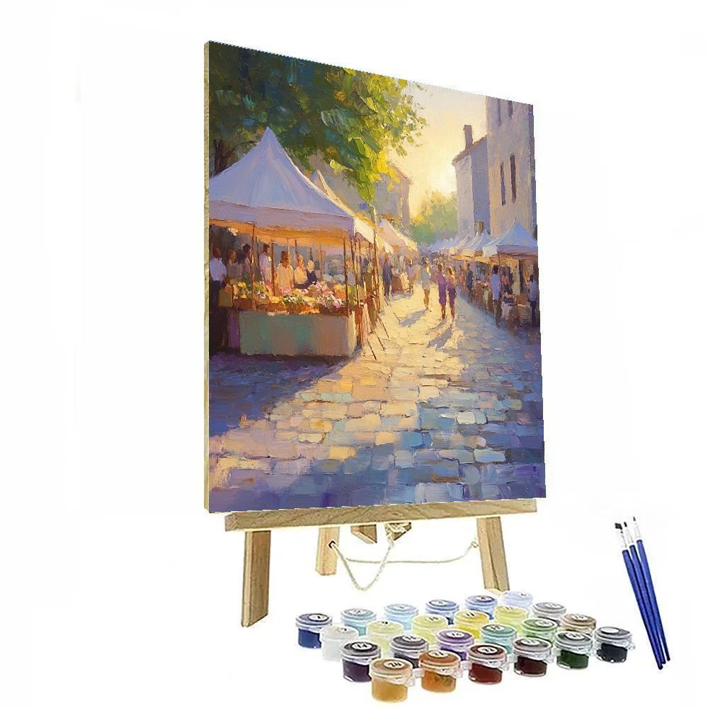 Monet Inspired Morning Market paint by number