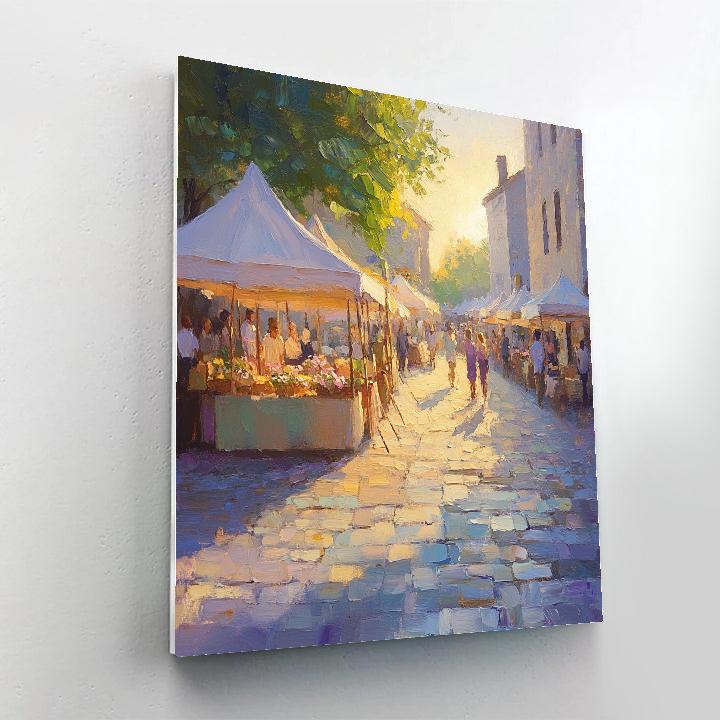 Monet Inspired Morning Market paint by number