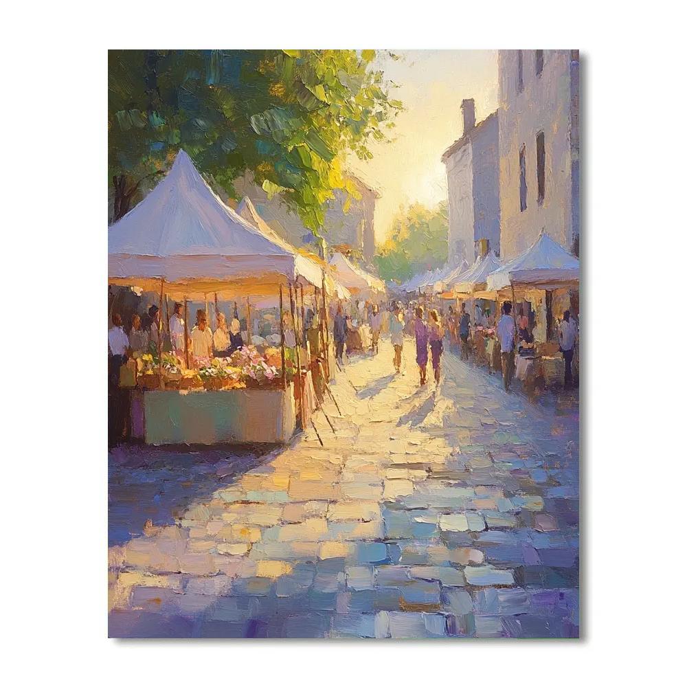 Monet Inspired Morning Market paint by number