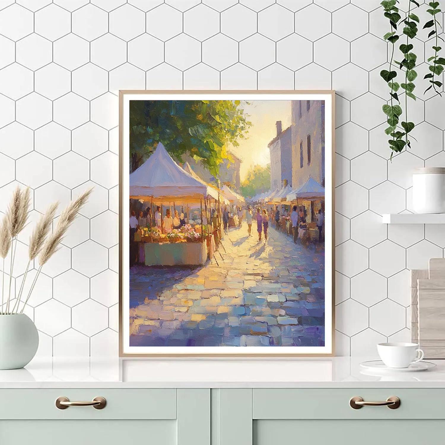 Monet Inspired Morning Market paint by number