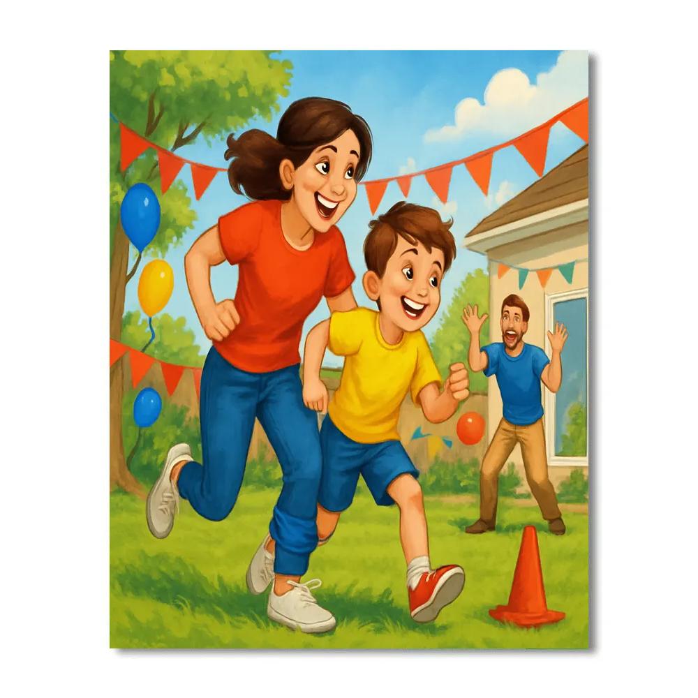 Father And Mother Tag Team Paint by numbers art