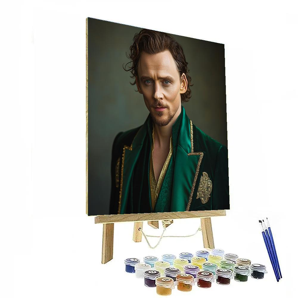 Tom Hiddleston: Whispers Of Emerald Mischief DIY paint by numbers