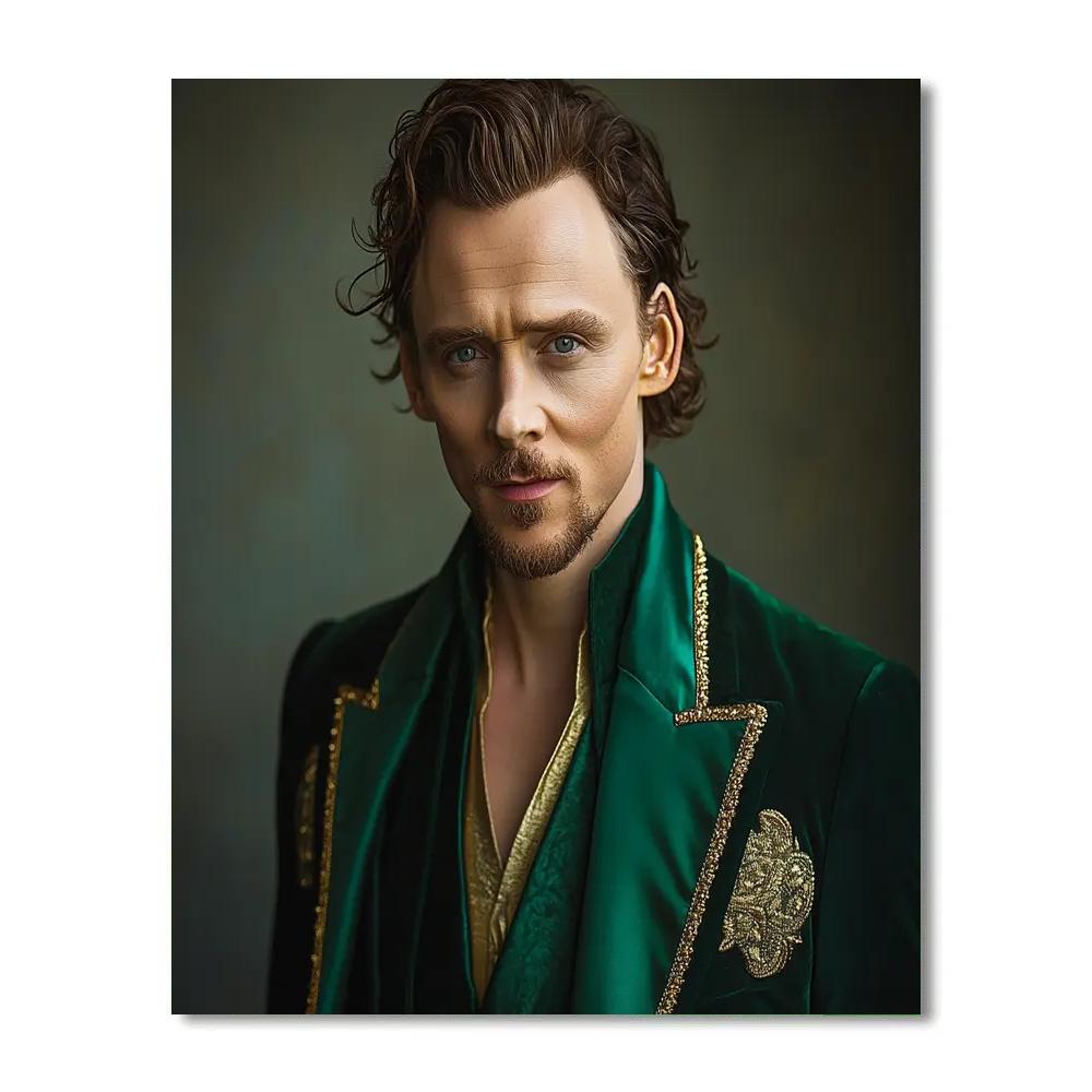 Tom Hiddleston: Whispers Of Emerald Mischief DIY paint by numbers
