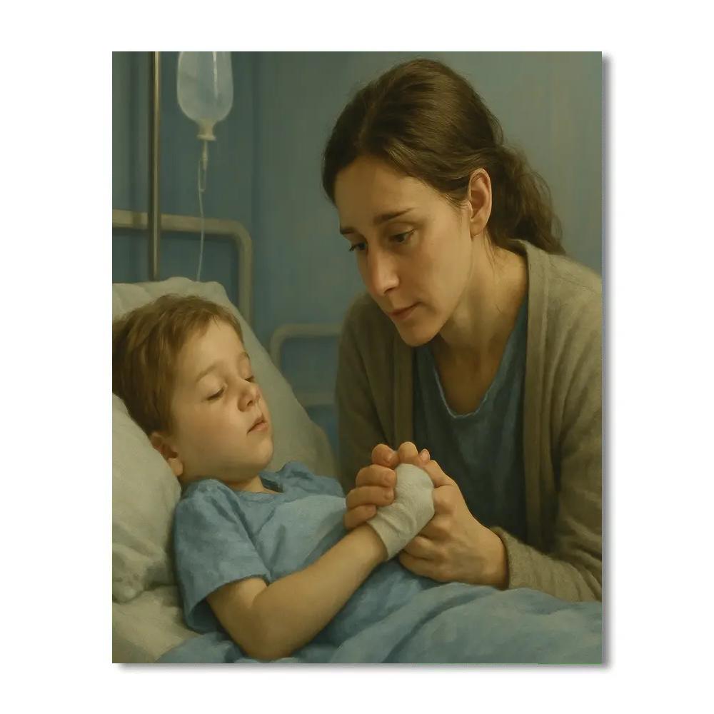 Mother Soothing At Hospital Bedside paint by numbers