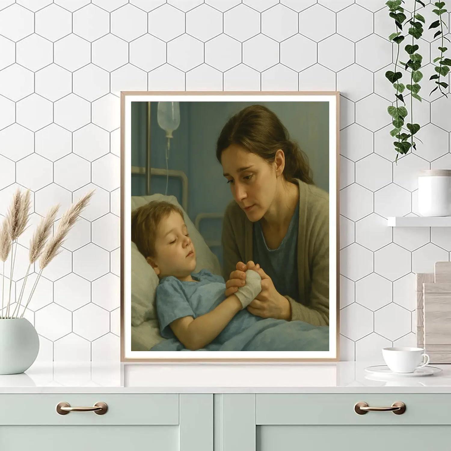 Mother Soothing At Hospital Bedside paint by numbers