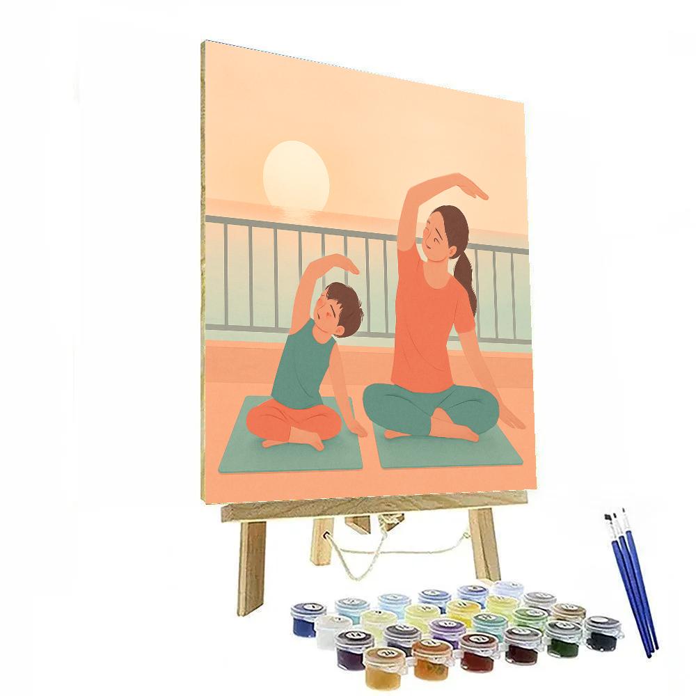 Sunrise Yoga Stretch Together painting number kit