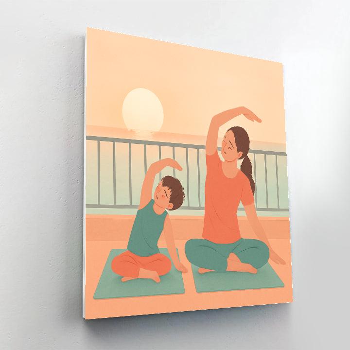 Sunrise Yoga Stretch Together painting number kit