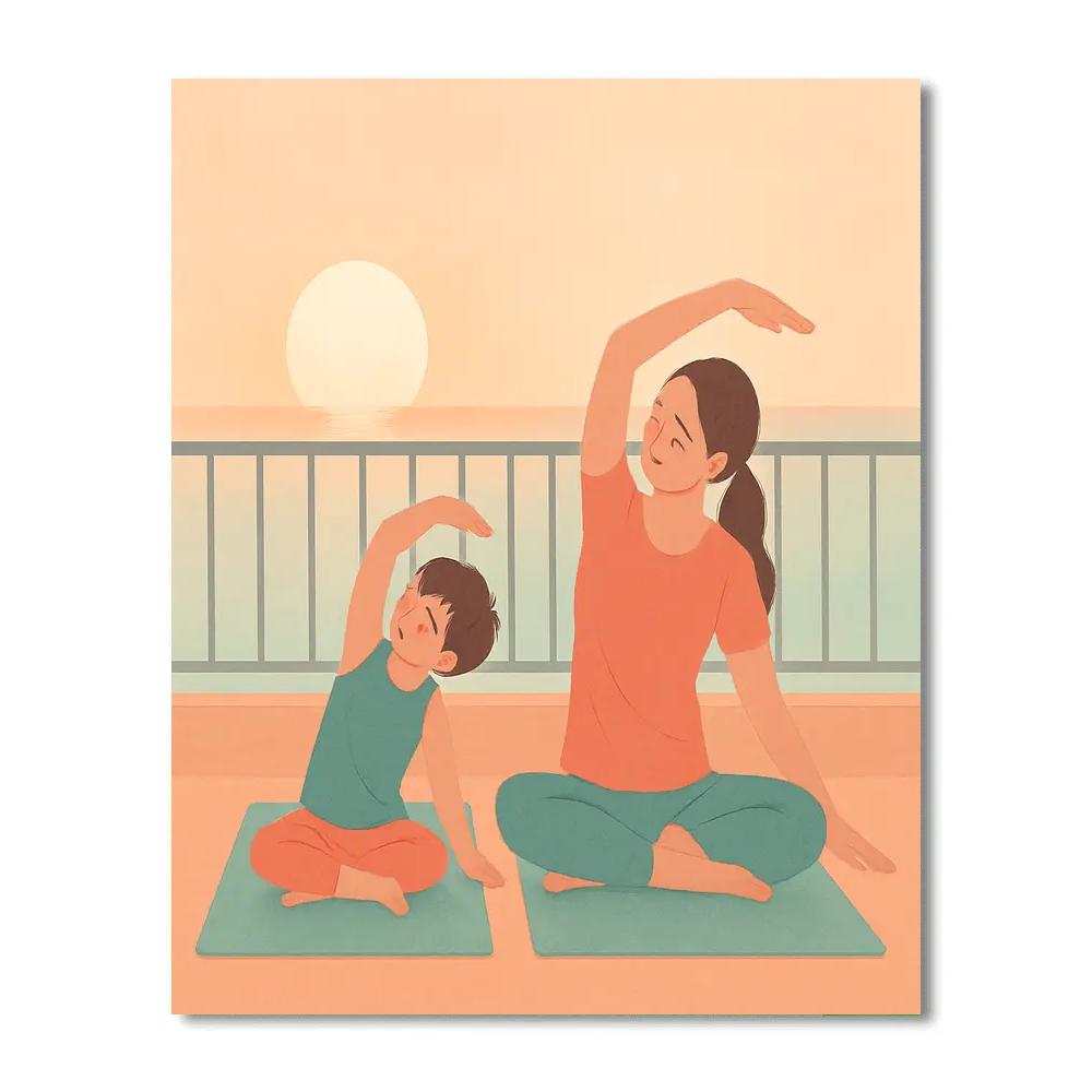 Sunrise Yoga Stretch Together painting number kit