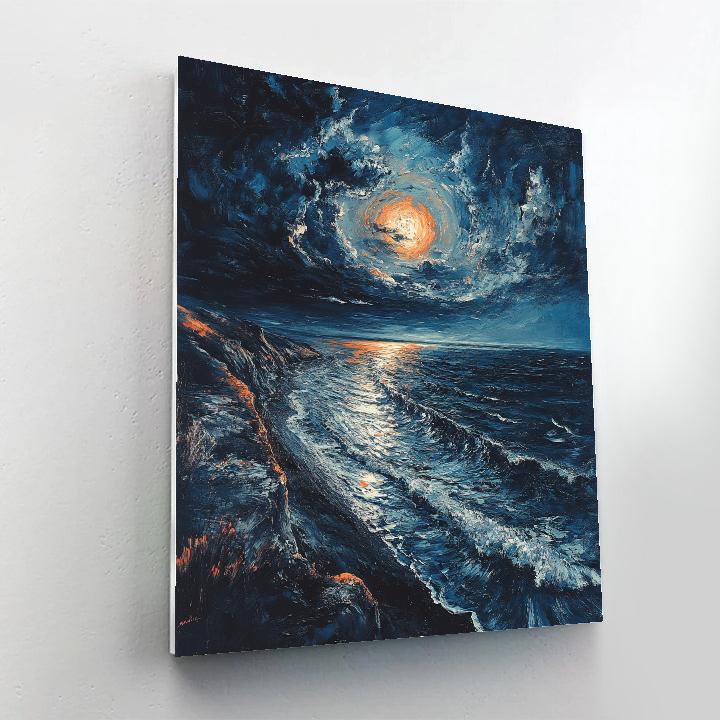 Edvard Munch Inspired Stormy Shore paint by number