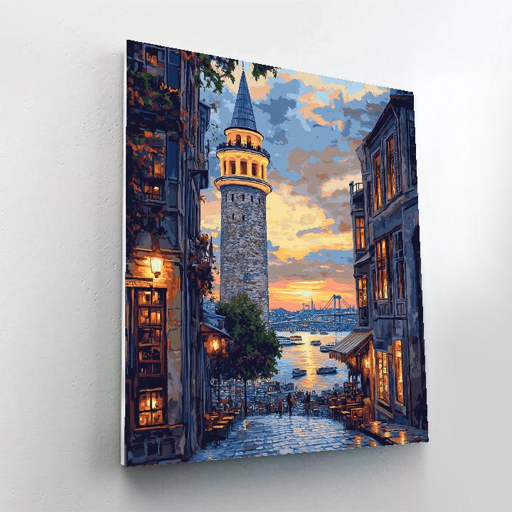 Galata Tower View Istanbul Turkey paint by color