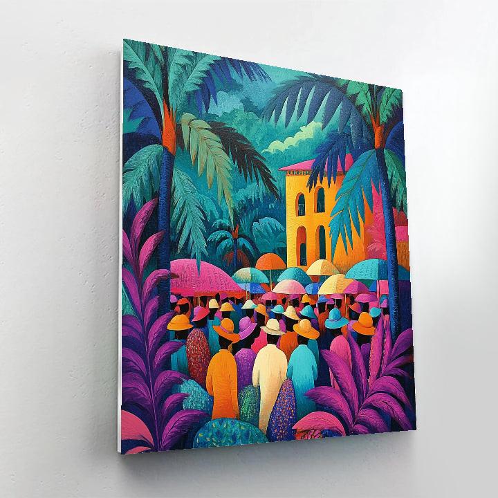 Gauguin Inspired Island Market DIY paint by numbers