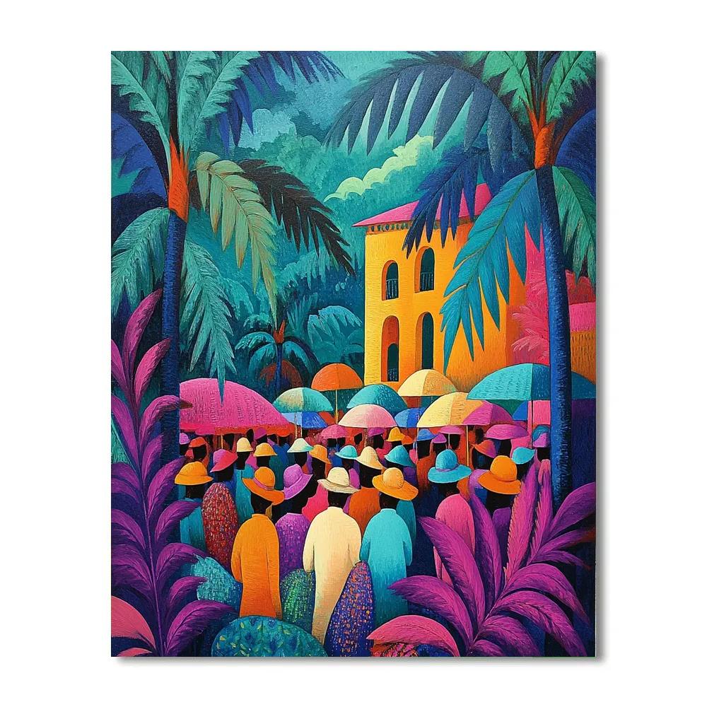 Gauguin Inspired Island Market DIY paint by numbers