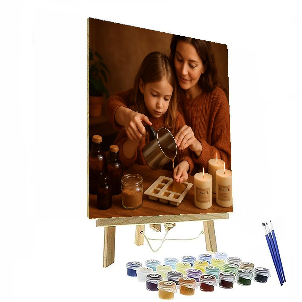 Mother And Child Candle Making Number painting