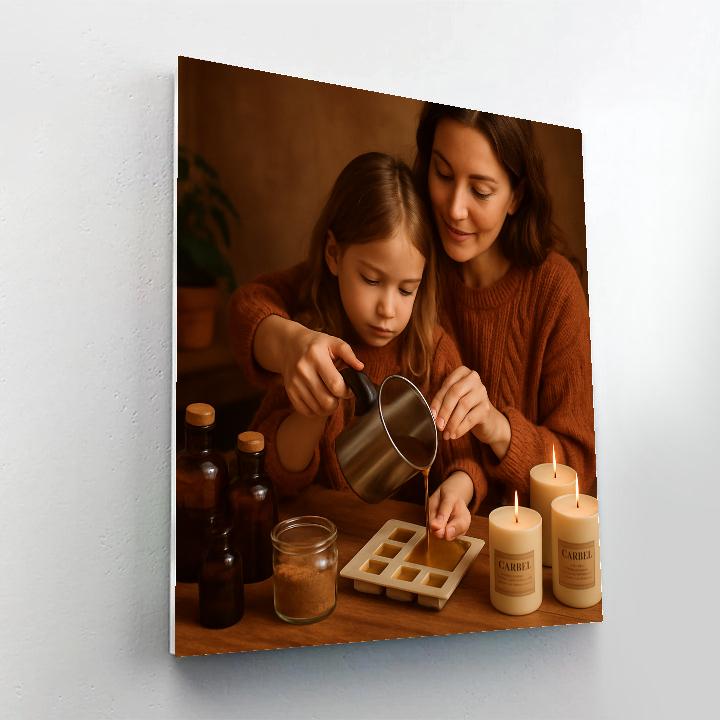Mother And Child Candle Making Number painting