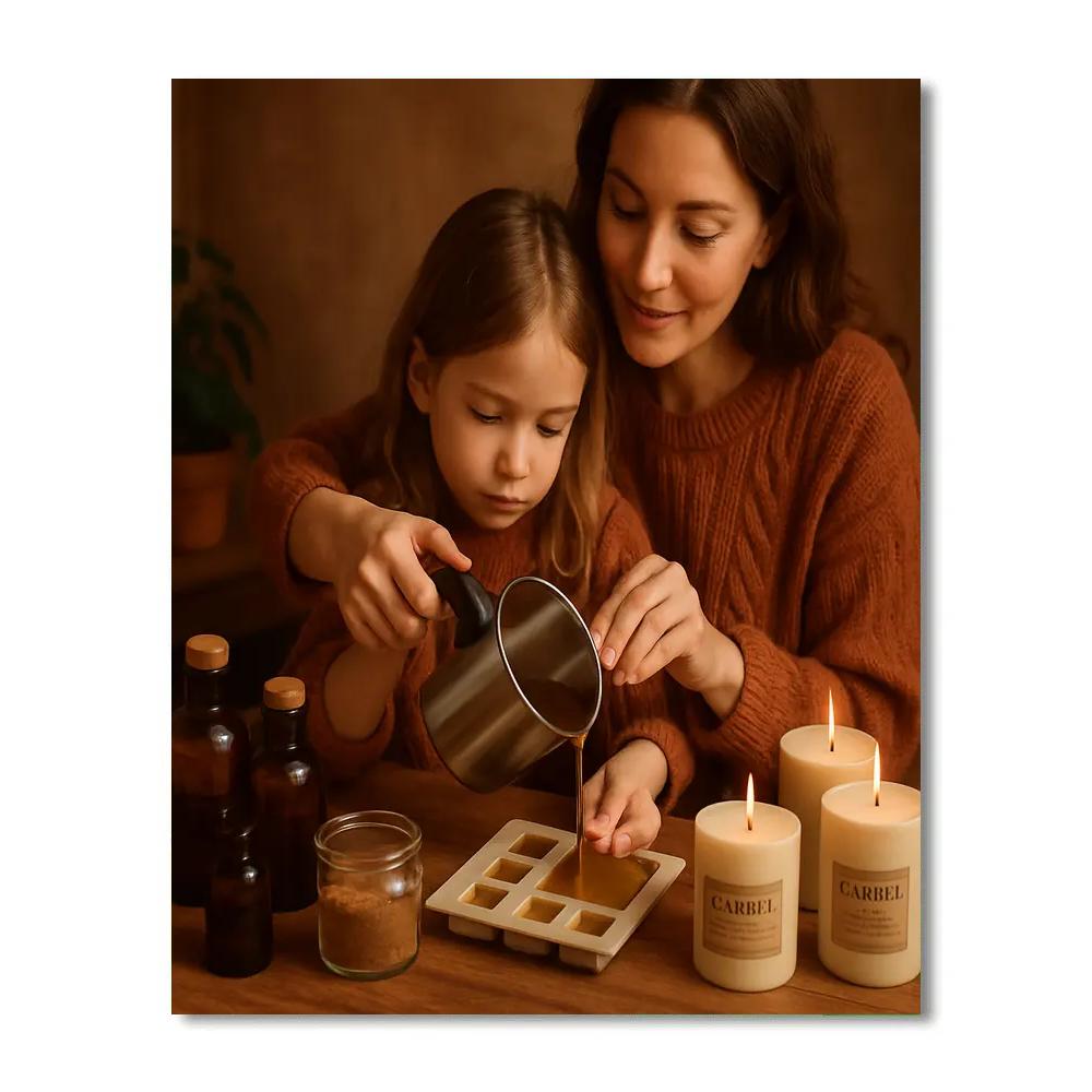 Mother And Child Candle Making Number painting