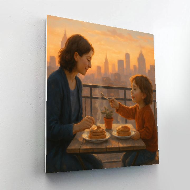 Rooftop Sunrise Breakfast Numbered painting kits