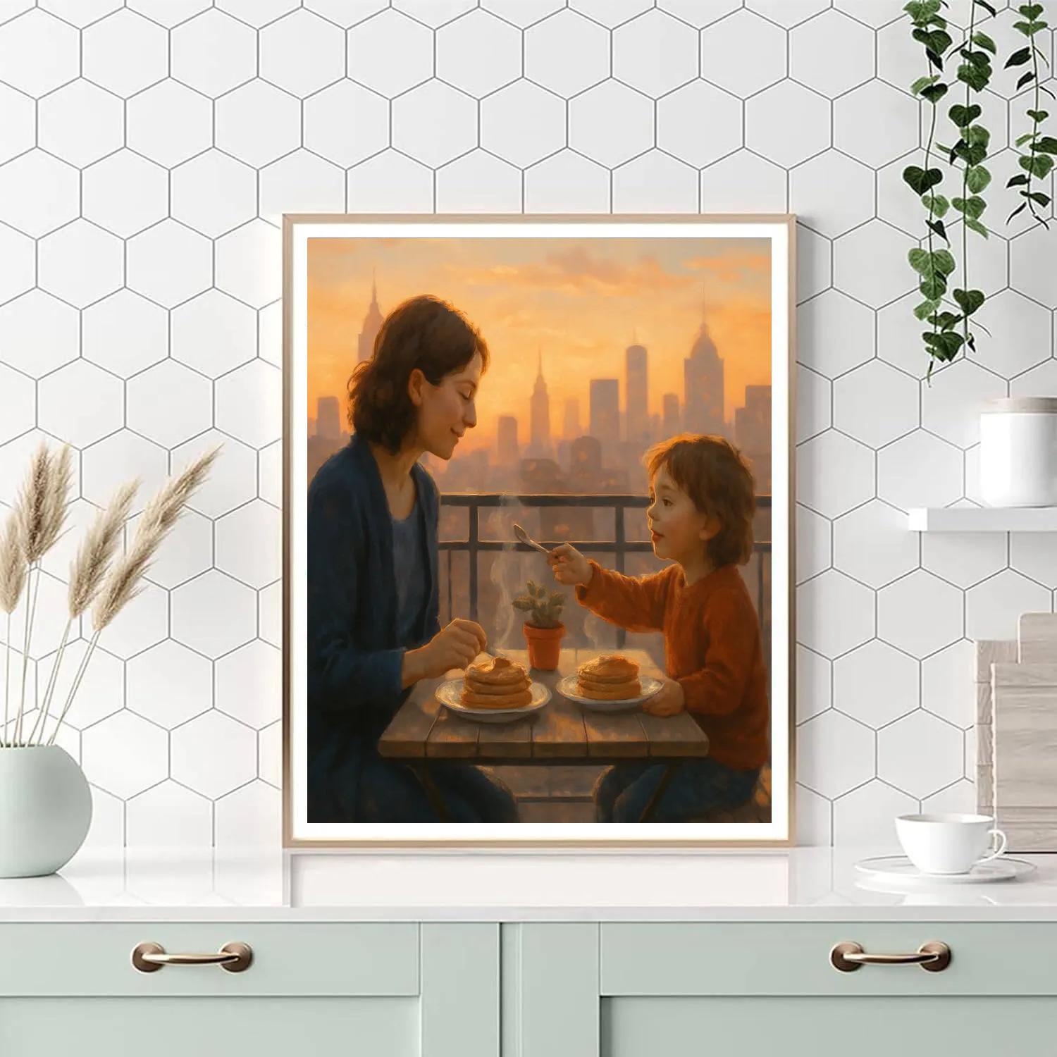 Rooftop Sunrise Breakfast Numbered painting kits