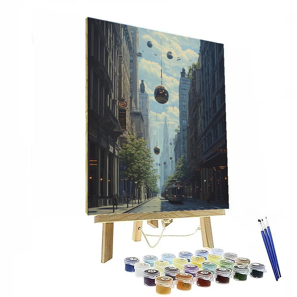 Magritte Inspired Silent Street Painting by numbers kit