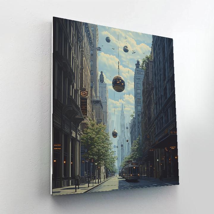 Magritte Inspired Silent Street Painting by numbers kit