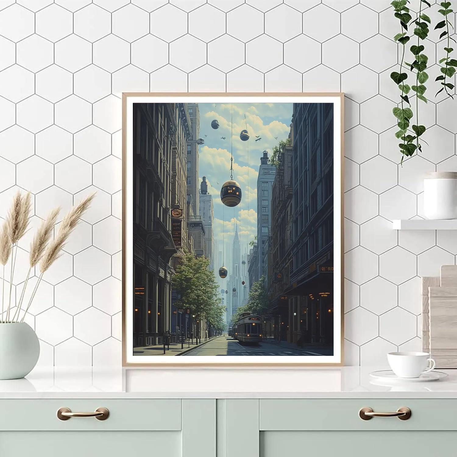 Magritte Inspired Silent Street Painting by numbers kit