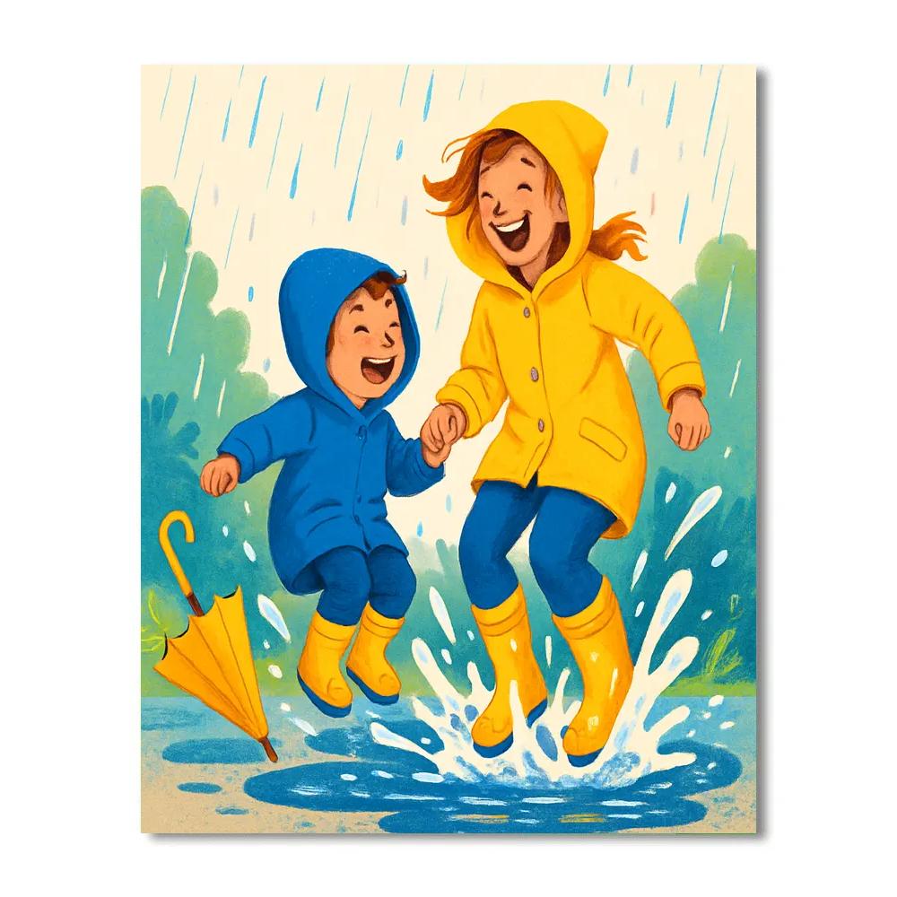 Puddle Jumping Together Numbered painting kits