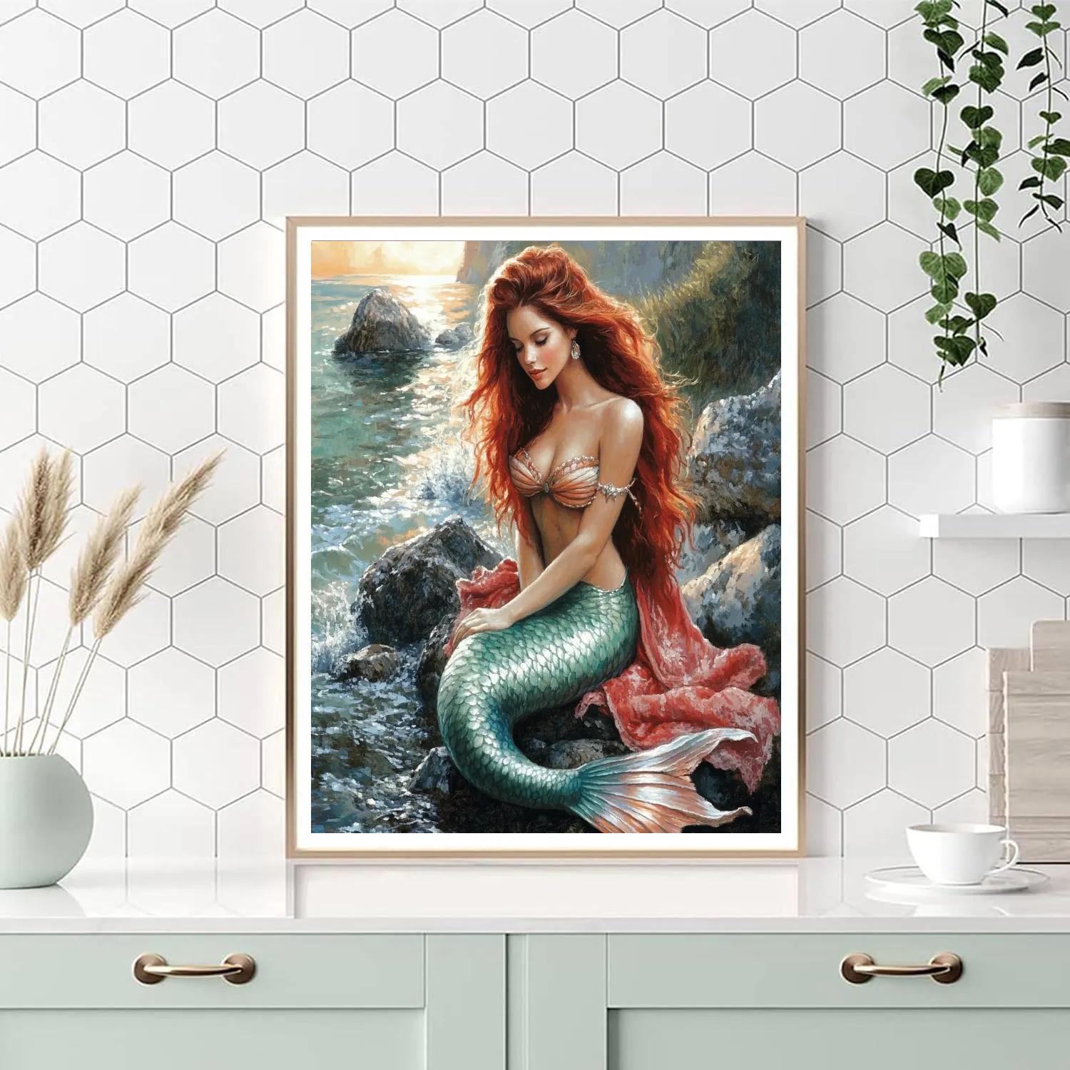 John William Waterhouse Inspired Mermaid DIY paint by numbers