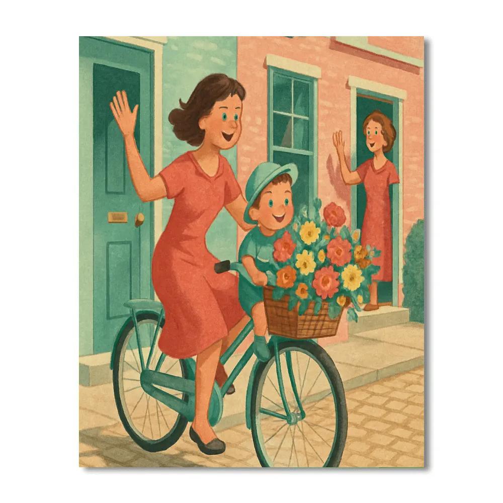 Bike Basket Flower Delivery Painting by numbers kit