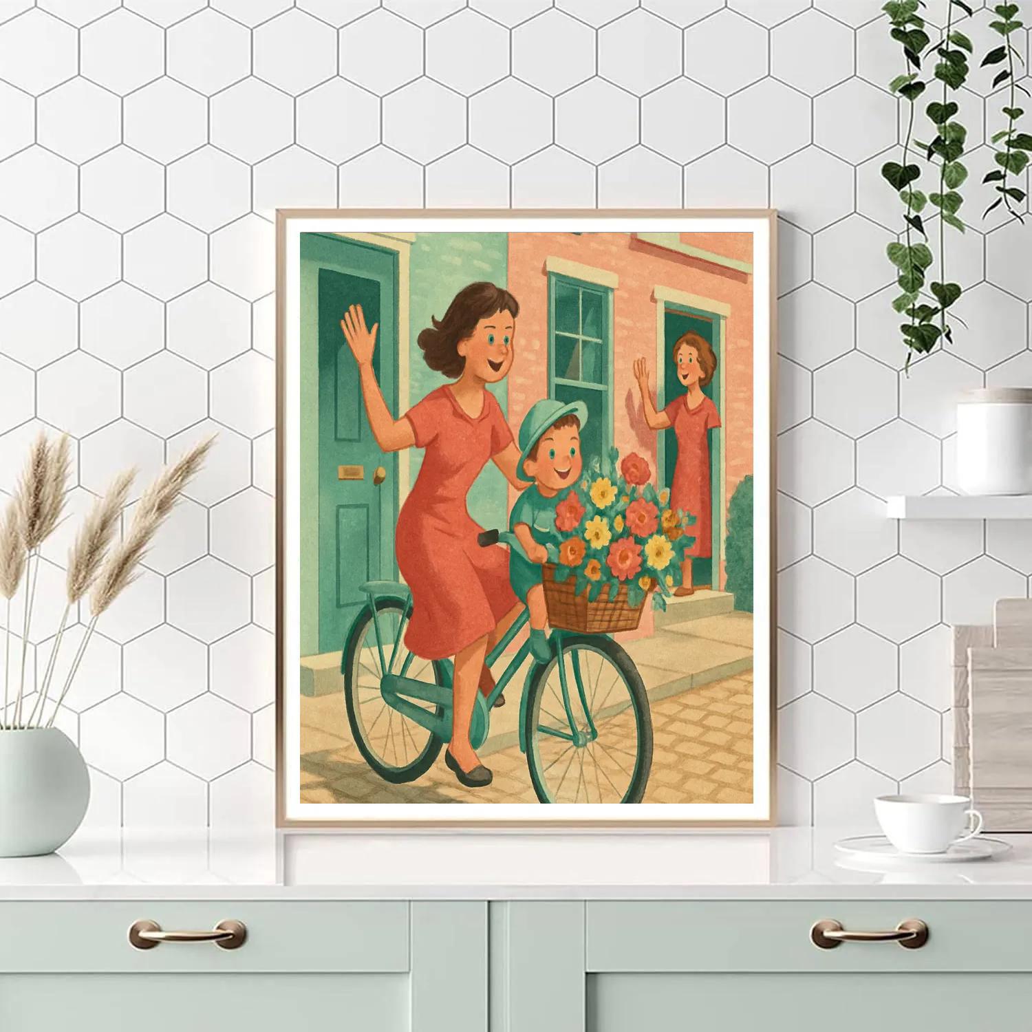 Bike Basket Flower Delivery Painting by numbers kit