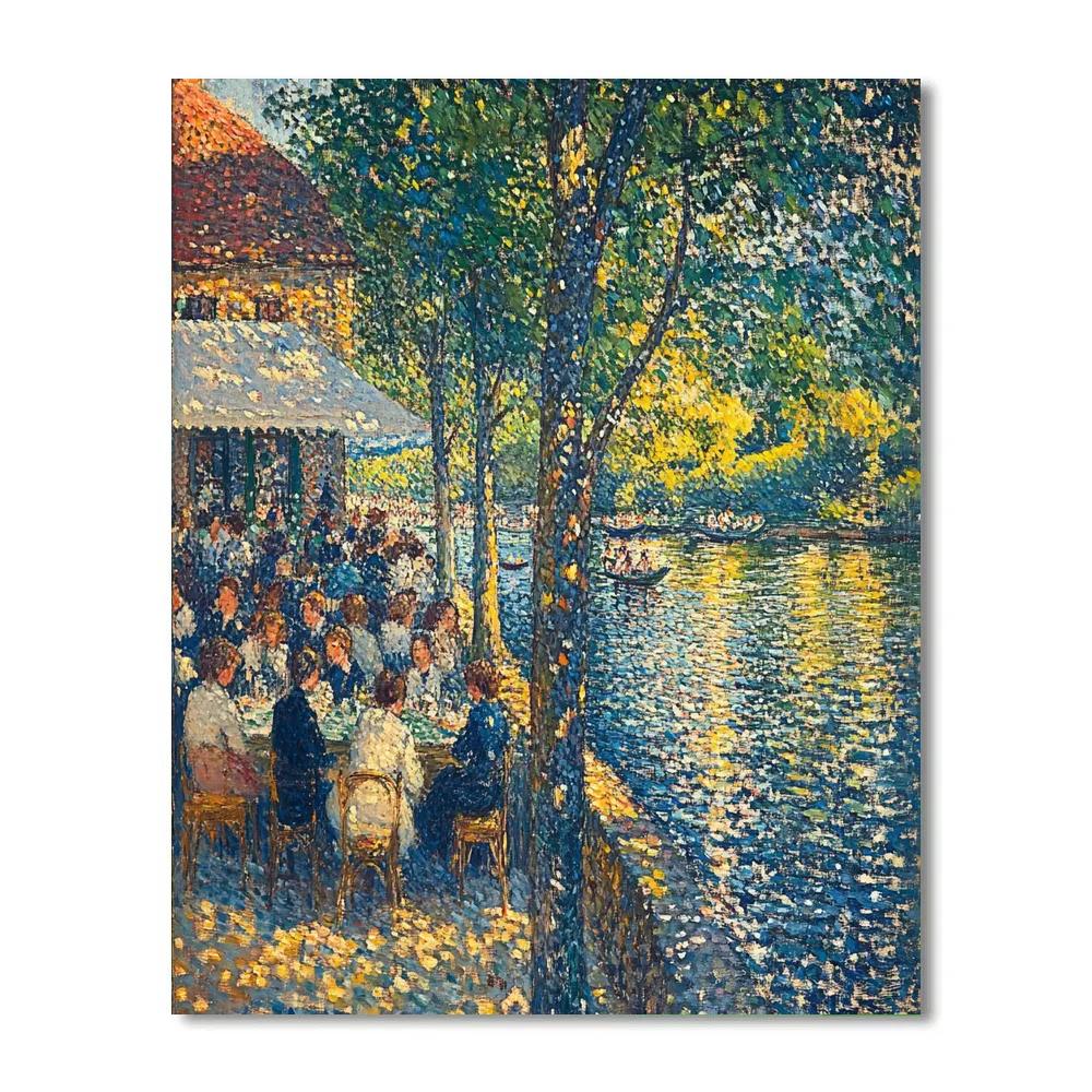 Georges Seurat Inspired Riverside Picnic Painting by numbers kit