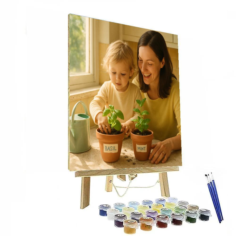 Kitchen Herb Garden Lesson Paint by numbers art