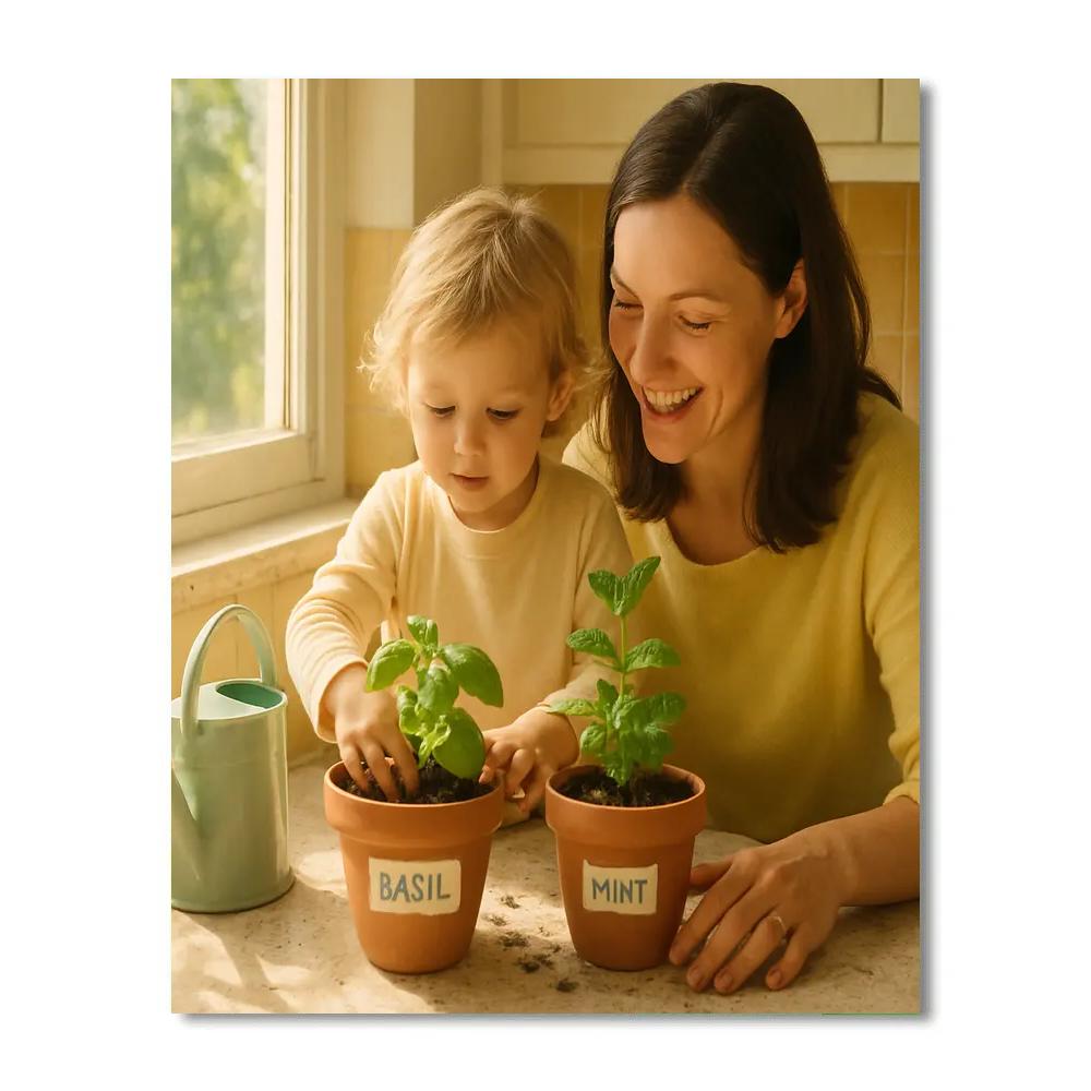 Kitchen Herb Garden Lesson Paint by numbers art