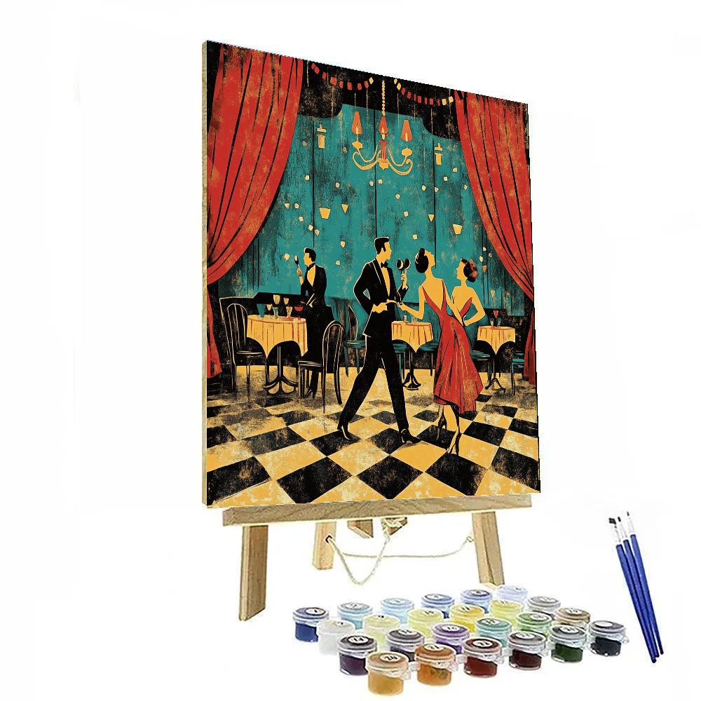 Henri De Toulouse-Lautrec Inspired Nightclub Scene Number painting