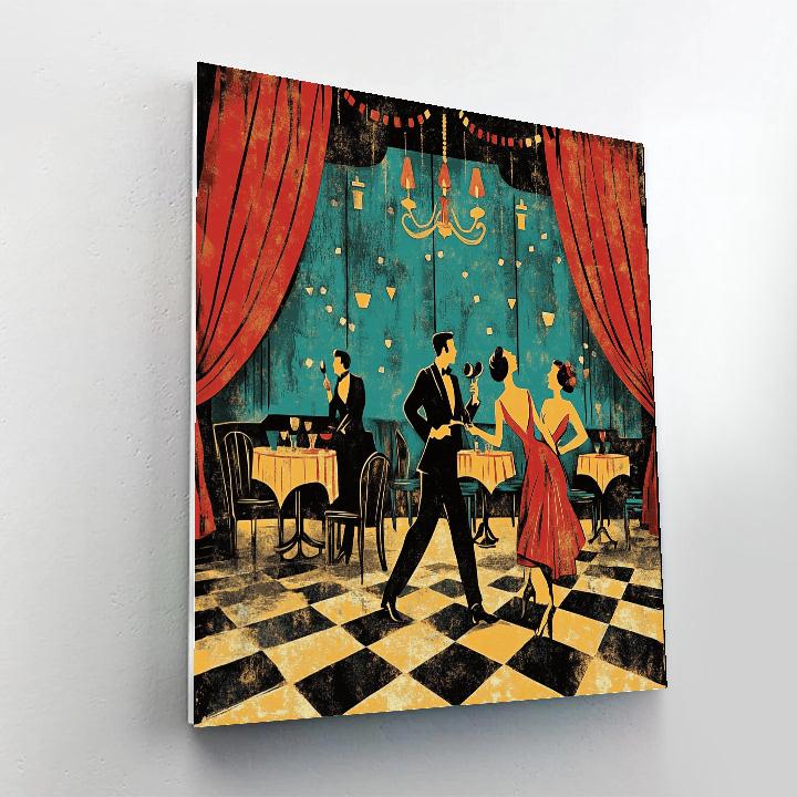 Henri De Toulouse-Lautrec Inspired Nightclub Scene Number painting