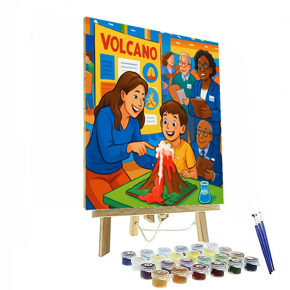 Mother Guiding Science Fair Project paint by numbers