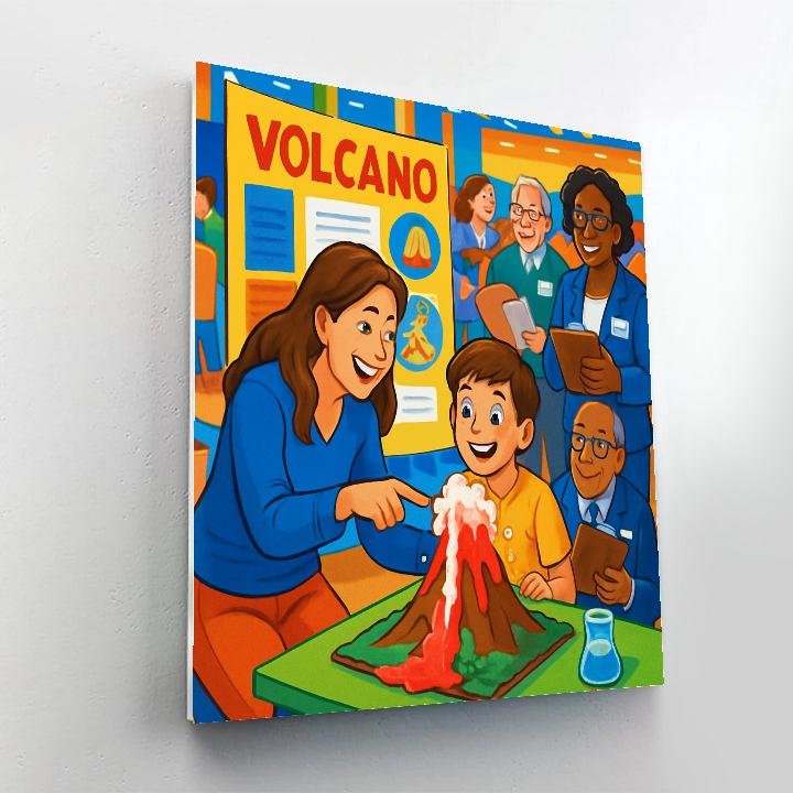 Mother Guiding Science Fair Project paint by numbers