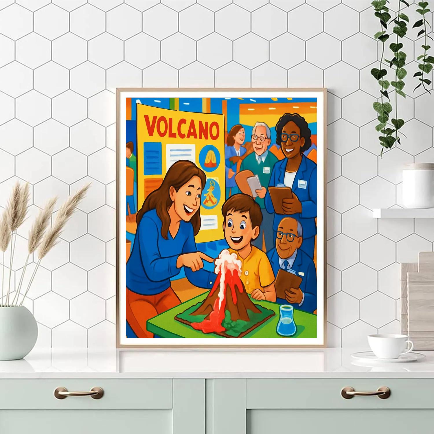 Mother Guiding Science Fair Project paint by numbers