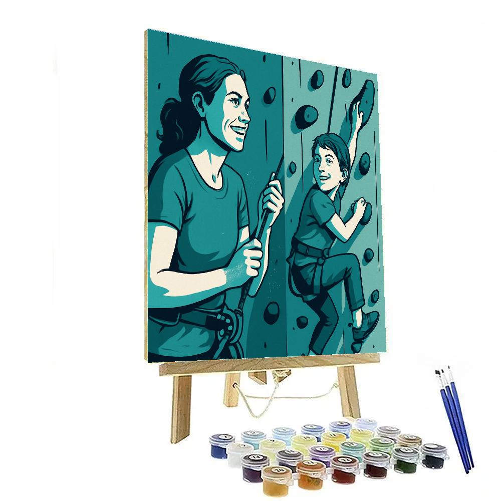 Mother And Child Rock Climbing paint by number