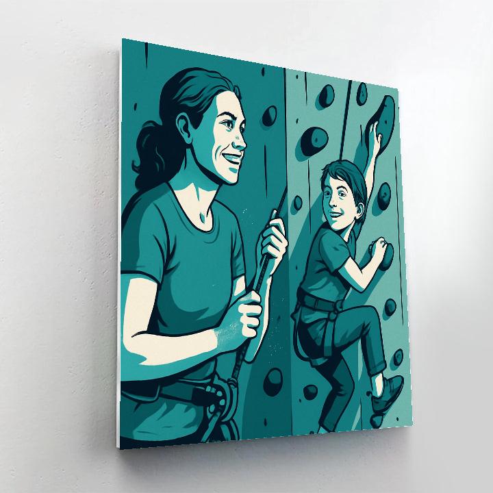 Mother And Child Rock Climbing paint by number