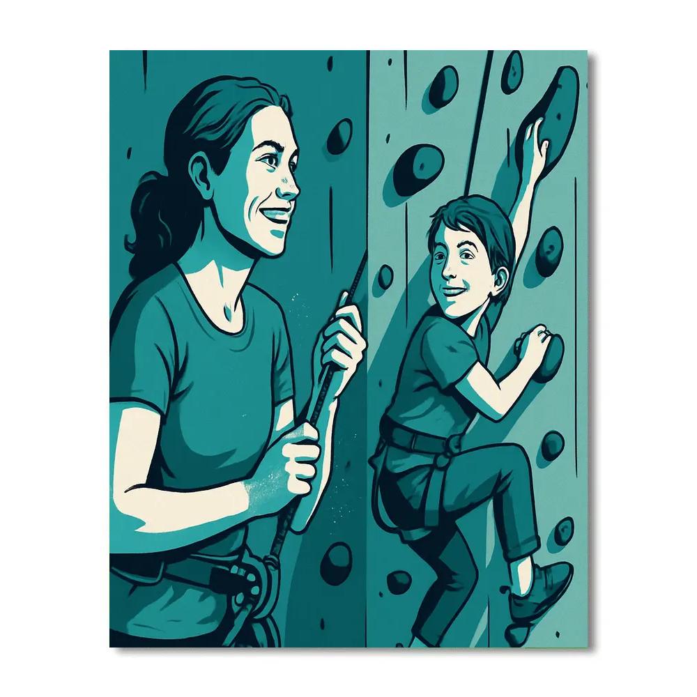 Mother And Child Rock Climbing paint by number
