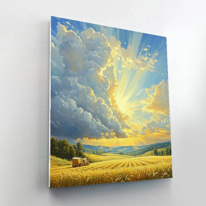 John Constable Inspired Haymaking paint by numbers