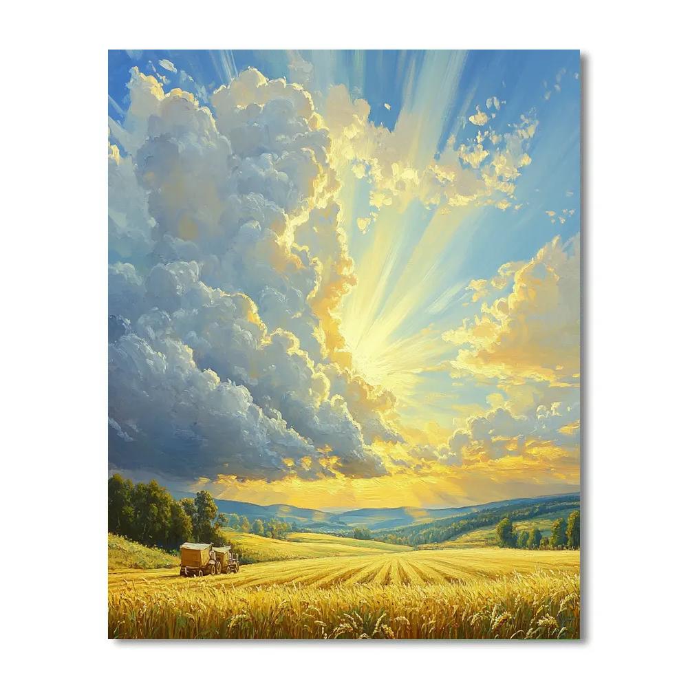 John Constable Inspired Haymaking paint by numbers