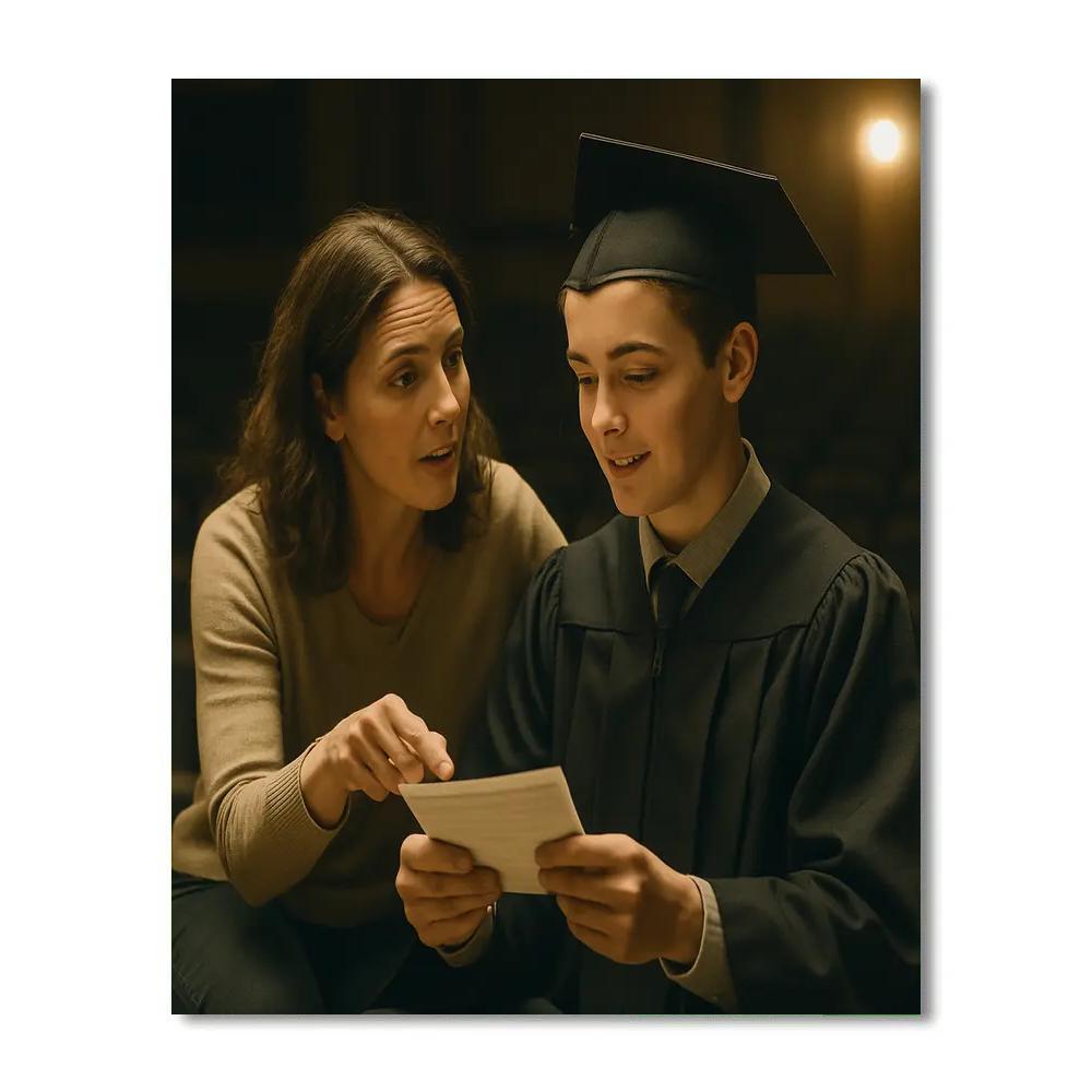 Mother Reading Graduation Speech Painting by numbers kit