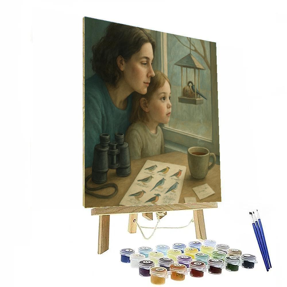 Mother And Child Window Birdwatch painting number kit