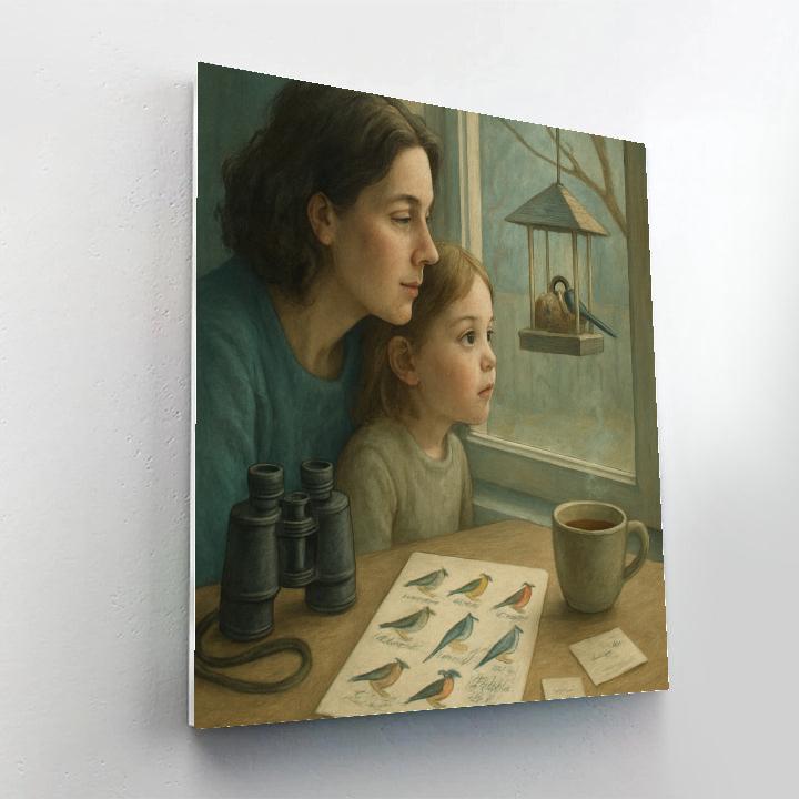 Mother And Child Window Birdwatch painting number kit